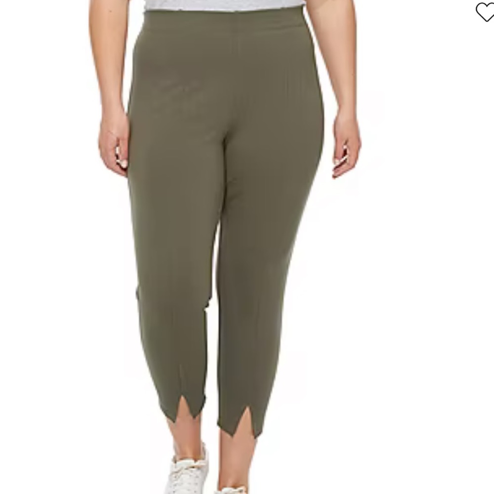 Stylus-Plus Womens High Rise Ankle Pull-On Pants SEAWEED GREEN